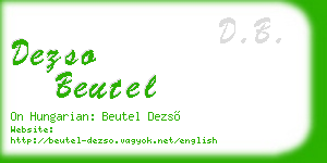 dezso beutel business card